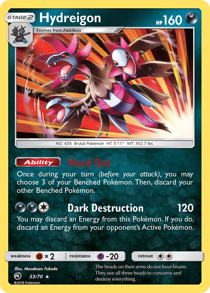 Hydreigon - 33/70 (DRM) Holo Rare - Near Mint Holofoil