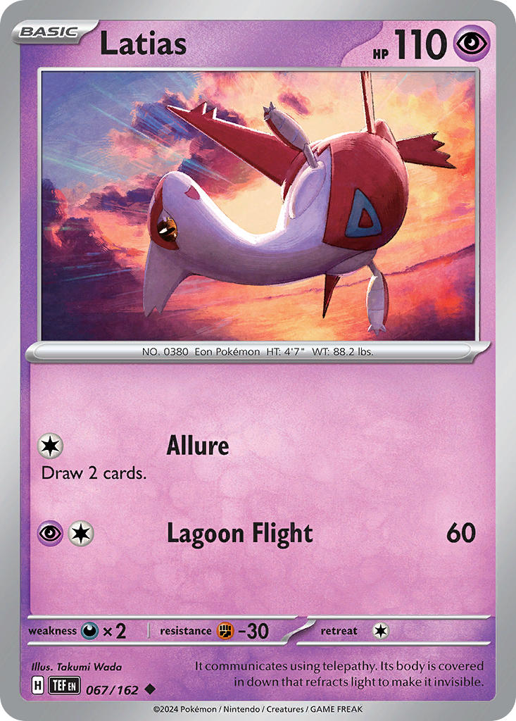 Latias - 067/162 (TEF) Uncommon - Near Mint