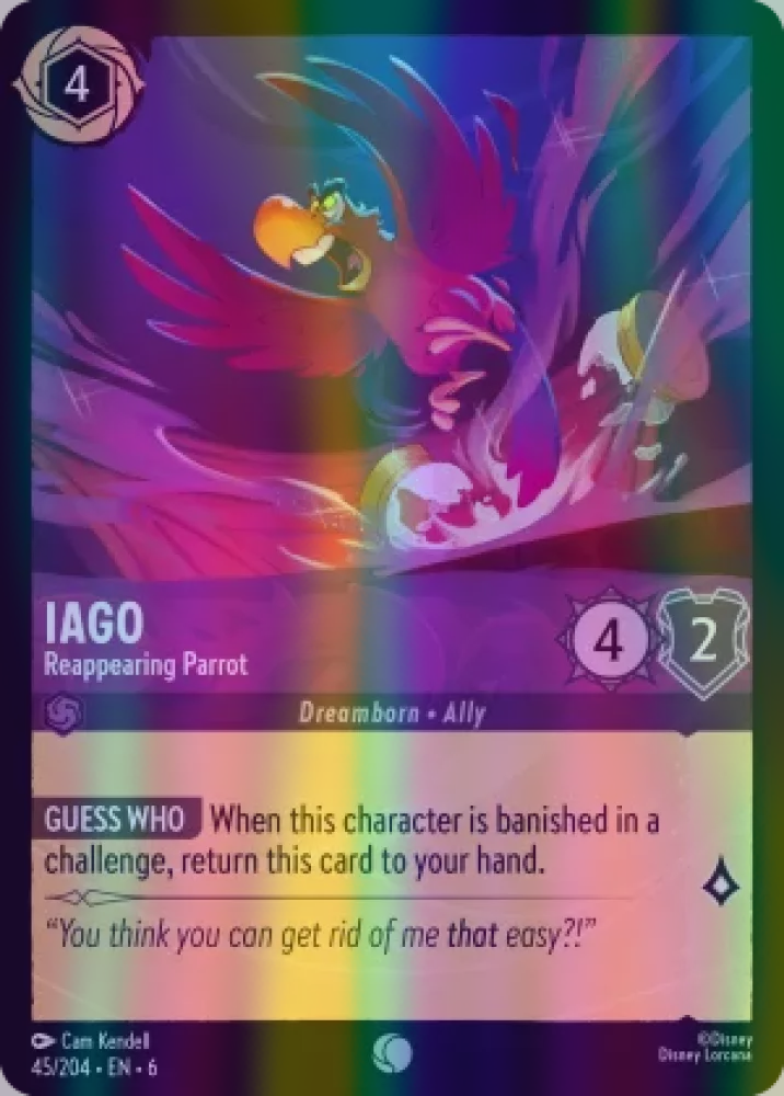 Iago - Reappearing Parrot (Azurite Sea 045/204) Common - Near Mint Cold Foil