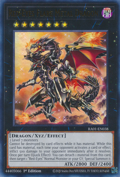 Red-Eyes Flare Metal Dragon (RA01-EN038) Prismatic Ultimate Rare - Near Mint 1st Edition