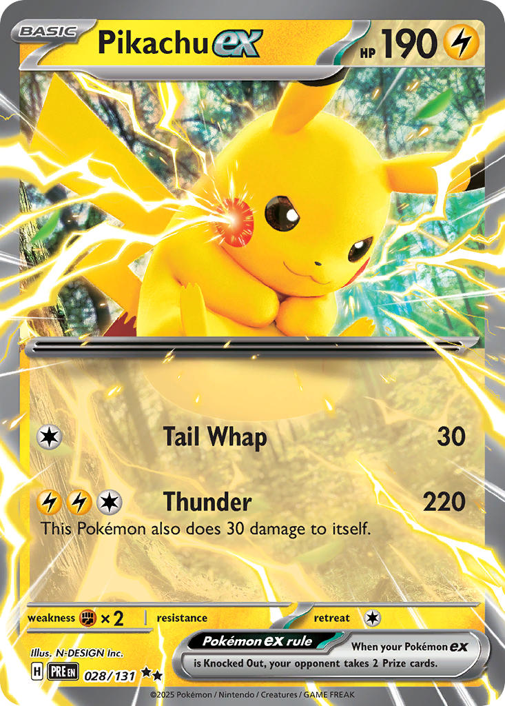 Pikachu ex - 028/131 (PRE) Double Rare - Near Mint Holofoil