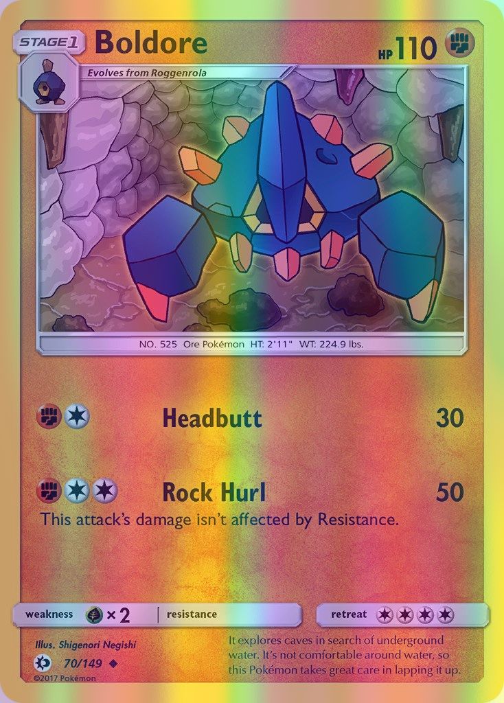 Boldore - 070/149 (SM01) Uncommon - Near Mint Reverse Holofoil