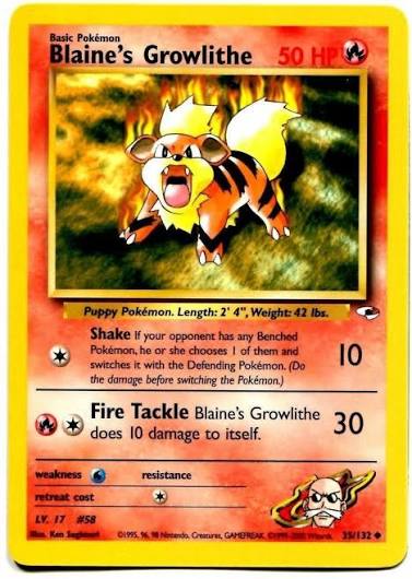 Blaine's Growlithe - 35/132 (G1) Uncommon - Unlimited Near Mint