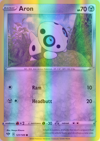 Aron - 121/189 (SWSH03) Common - Near Mint Reverse Holofoil