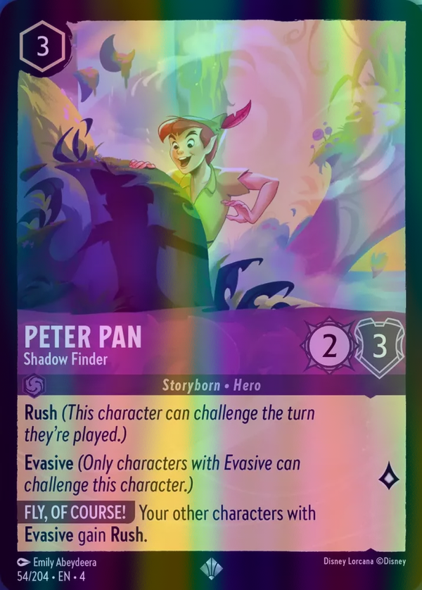 Peter Pan - Shadow Finder (Ursula's Return 054/204) Super Rare - Near Mint Cold Foil