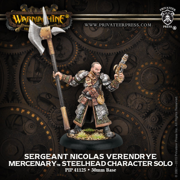 Warmachine: Mercenaries - Steelhead: Sergeant Nicholas Verendrye, Character Solo (Metal)