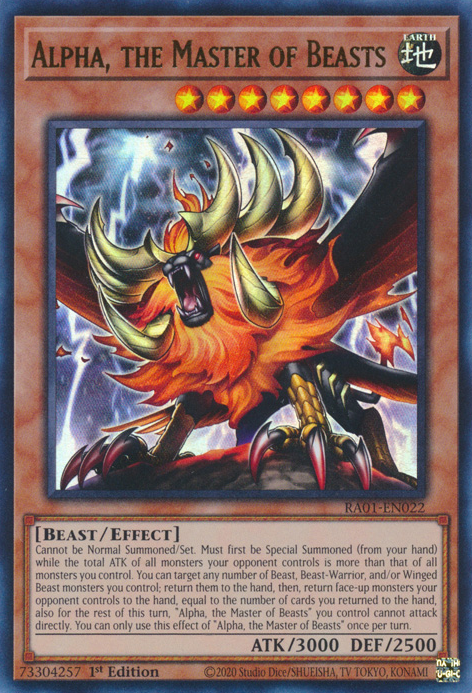 Alpha, the Master of Beasts (RA01-EN022) Prismatic Ultimate Rare - Near Mint 1st Edition