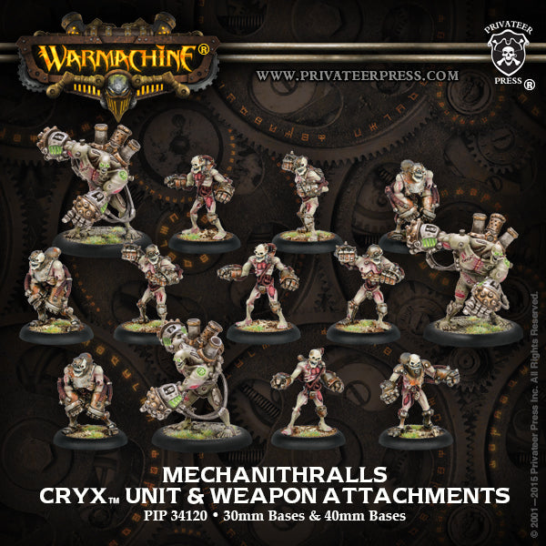 Warmachine: Cryx - Mechanithralls, Unit & Weapon Attachments (13 Metal / Resin)