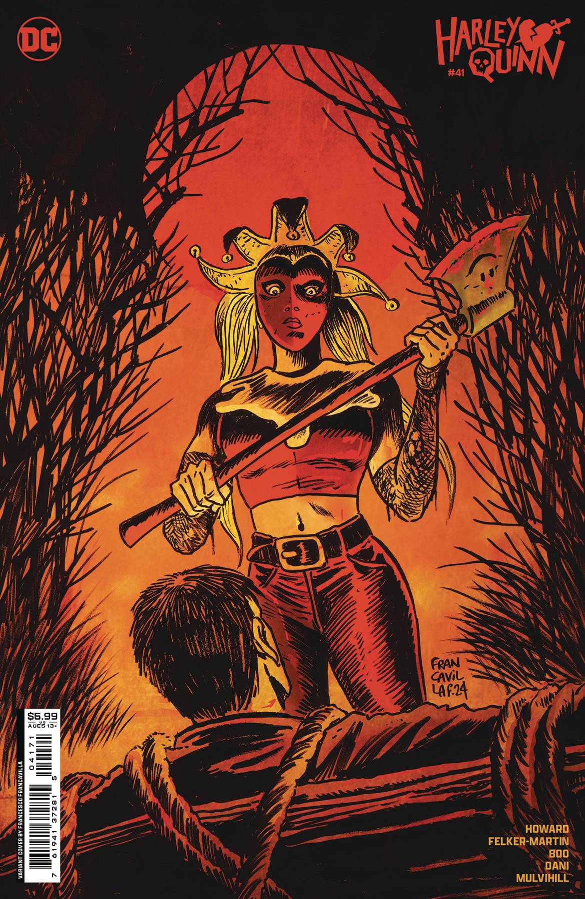HARLEY QUINN #41 CVR B LESLEY LEIRIX LI CARD STOCK VAR