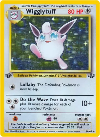 Wigglytuff - 16/64 (JU) Holo Rare - Moderately Played Unlimited Holofoil