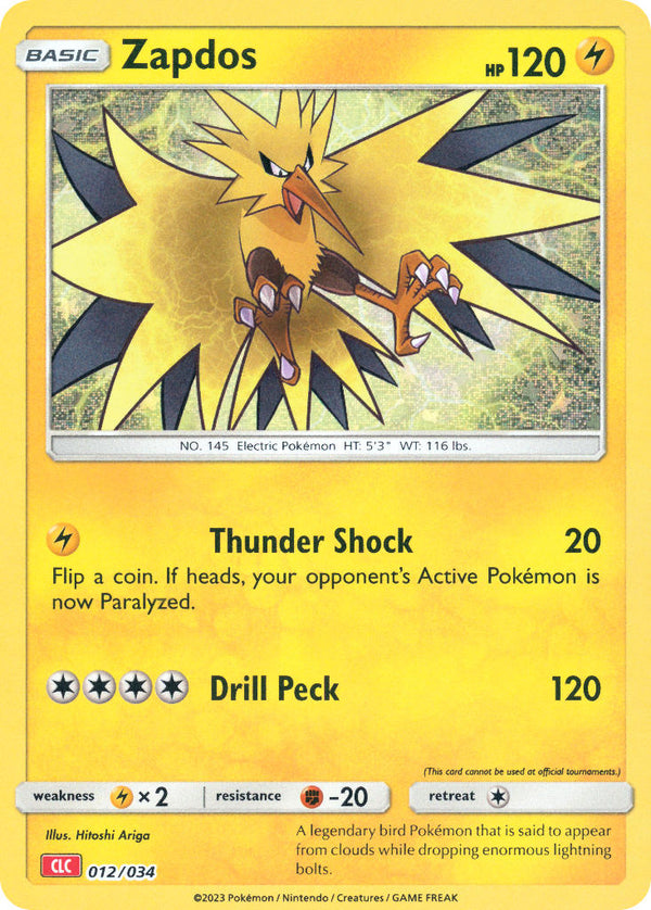 Zapdos - 012/034 (TCG:CLC) Classic Collection - Near Mint Holofoil