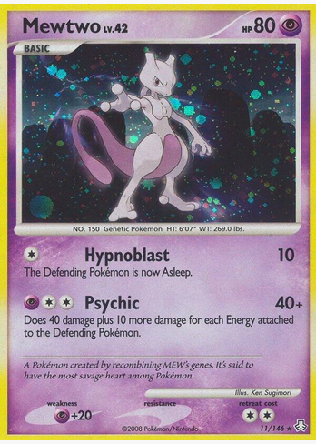 Mewtwo - 11/146 (LA) Holo Rare - Damaged Reverse Holofoil