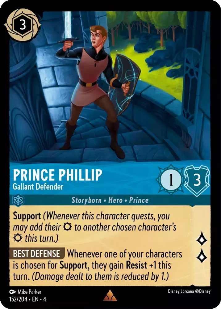 Prince Phillip - Gallant Defender (Ursula's Return 152/204) Rare - Near Mint