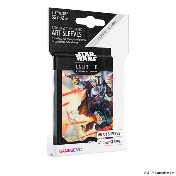 GameGenic: Star Wars: Unlimited Art Sleeves - Mandalorian (Grey 60ct +1)