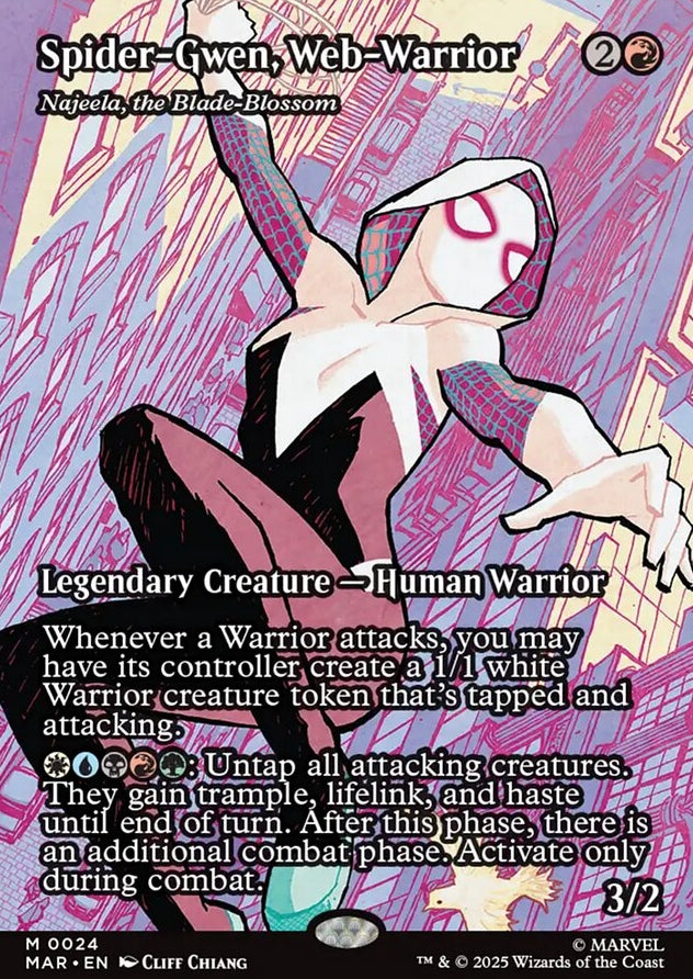 Spider-Gwen, Web-Warrior - Najeela, the Blade-Blossom [ #0024 Borderless ] (MAR-M)