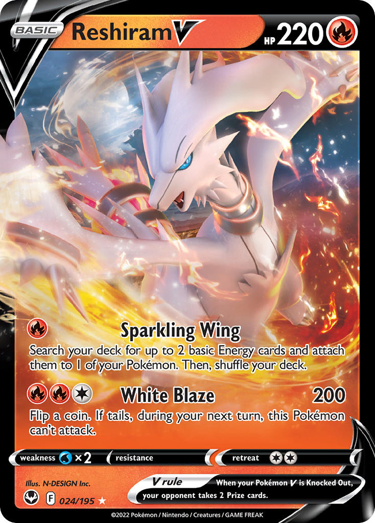 Reshiram V - 024/195 (SWSH12) Ultra Rare - Near Mint Holofoil