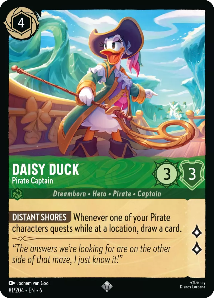 Daisy Duck - Pirate Captain (Azurite Sea 081/204) Super Rare - Near Mint