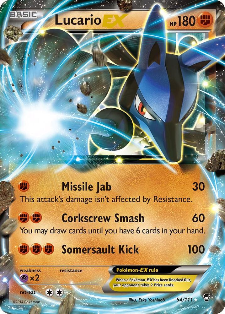 Lucario EX - 054/111 (FFI) Ultra Rare - Damaged Holofoil