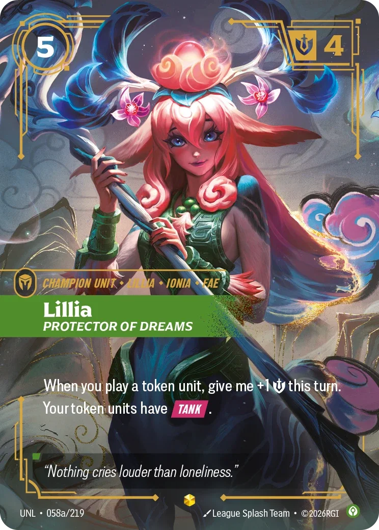 Lillia - Protector of Dreams (Alternate Art) - 058a/219 (UNL)  Showcase