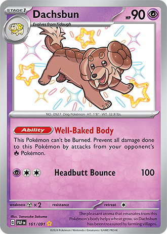 Dachsbun - 161/091 (PAF) Secret Rare - Near Mint Holofoil