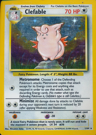 Clefable  - 01/64 (JU) Holo Rare - Near Mint Unlimited Holofoil