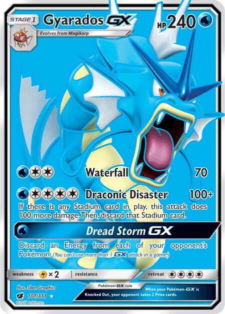 Gyarados GX (Full Art) - 101/111 (CIN) Ultra Rare - Light Play Holofoil