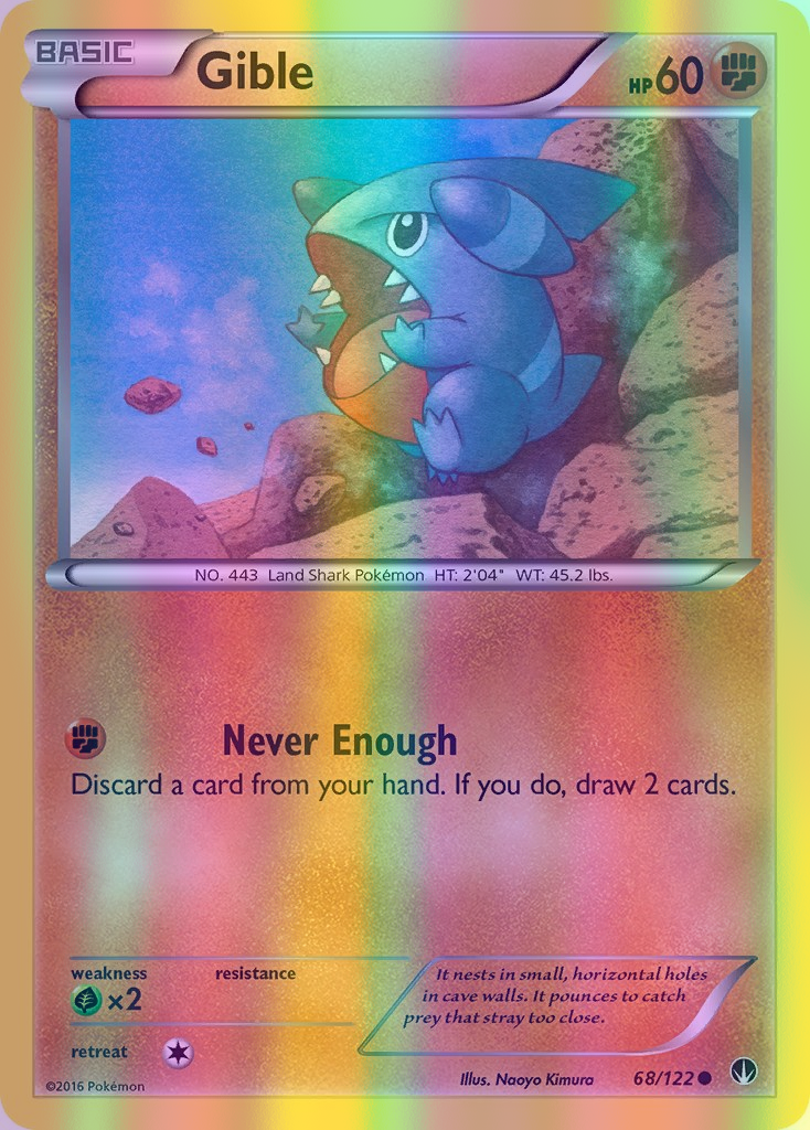 Gible - 068/122 (BKP) Common - Near Mint Reverse Holofoil