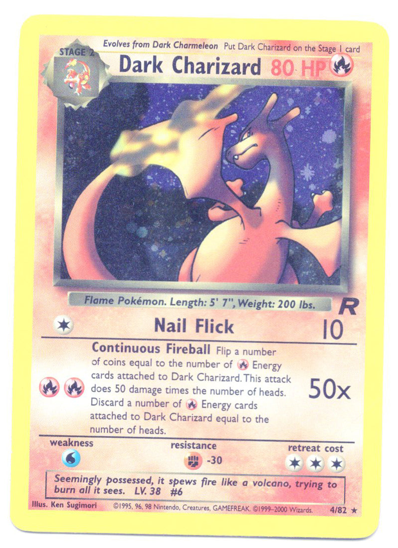 Dark Charizard (4/82) Heavy Play