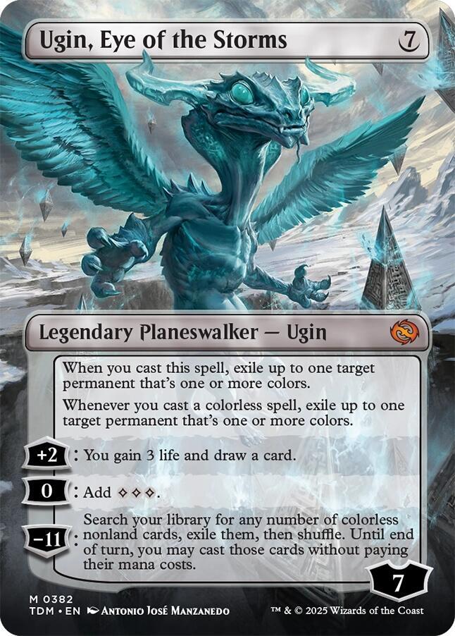 Ugin, Eye of the Storms [ #0382 Borderless Reversible Dragon ] (TDM-M)