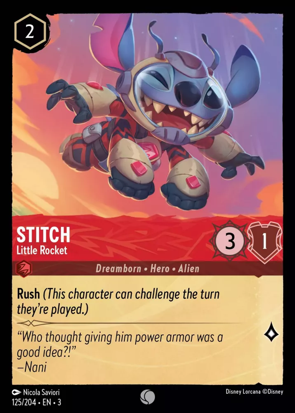 Stitch - Little Rocket (Into the Inklands 125/204) Common - Near Mint