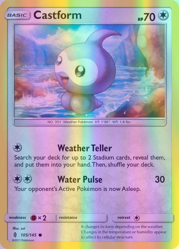 Castform - 105/145 (SM:GRI) Common - Near Mint Reverse Holofoil
