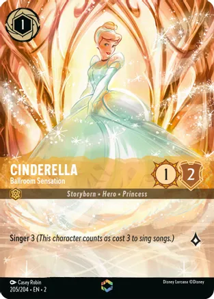 Cinderella - Ballroom Sensation (Alternate Art) (Rise of the Floodborn 205/204) Enchanted - Near Mint Holofoil