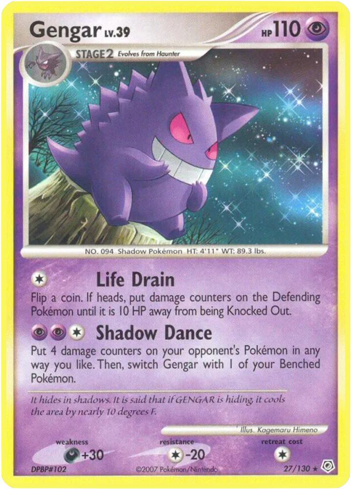 Gengar (27/130) Reverse Holofoil - Damaged