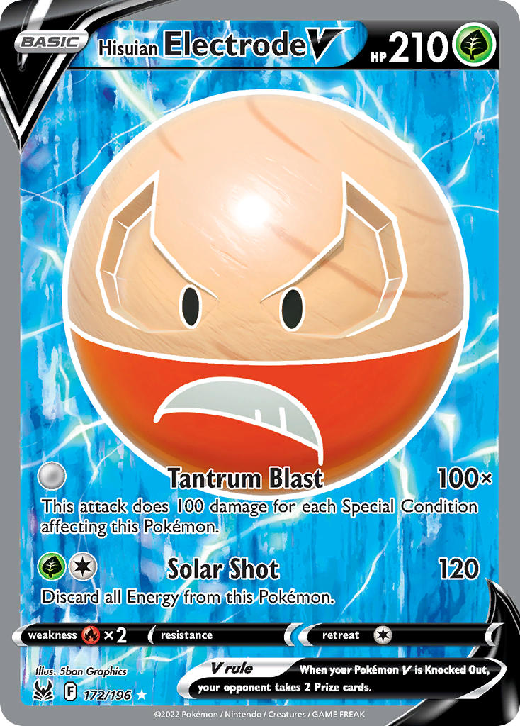 Hisuian Electrode V (Full Art) - 172/196 (SWSH11) Ultra Rare - Near Mint Holofoil