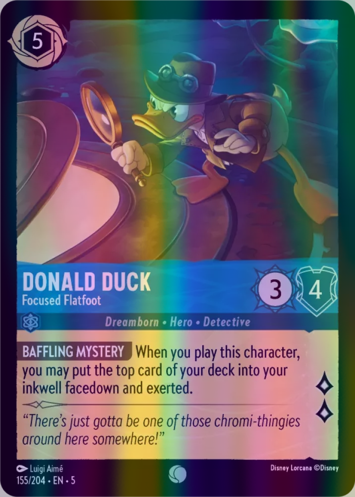 Donald Duck - Focused Flatfoot (Shimmering Skies 155/204) Common - Near Mint Cold Foil