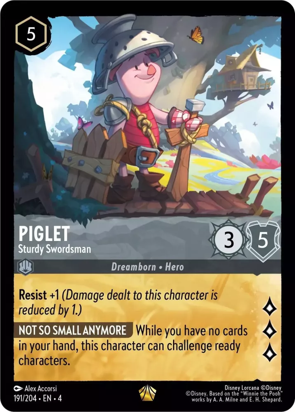Piglet - Sturdy Swordsman (Ursula's Return 191/204) Legendary - Near Mint
