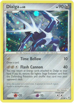 Dialga LV.68 1/130 (DP) Reverse Holo Rare - Light Play Holofoil