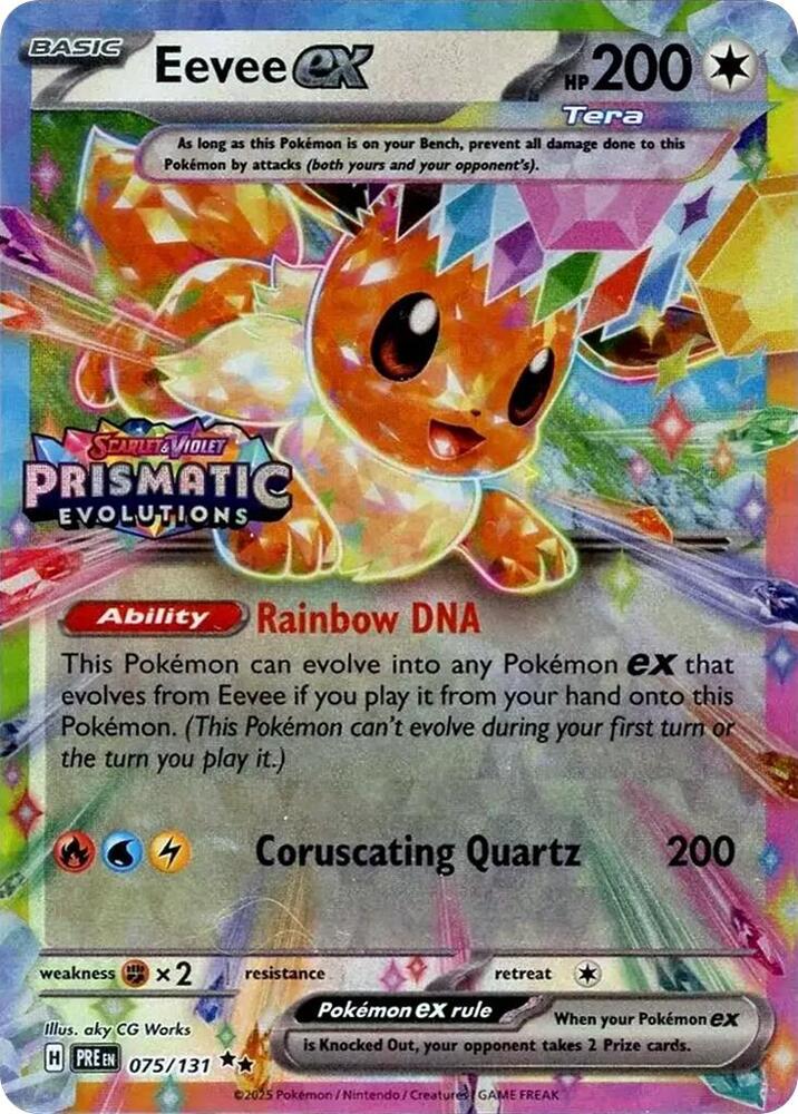 Eevee ex - 075/131 Prismatic Evolutions Stamp (MCAP) Double Rare - Near Mint Holofoil