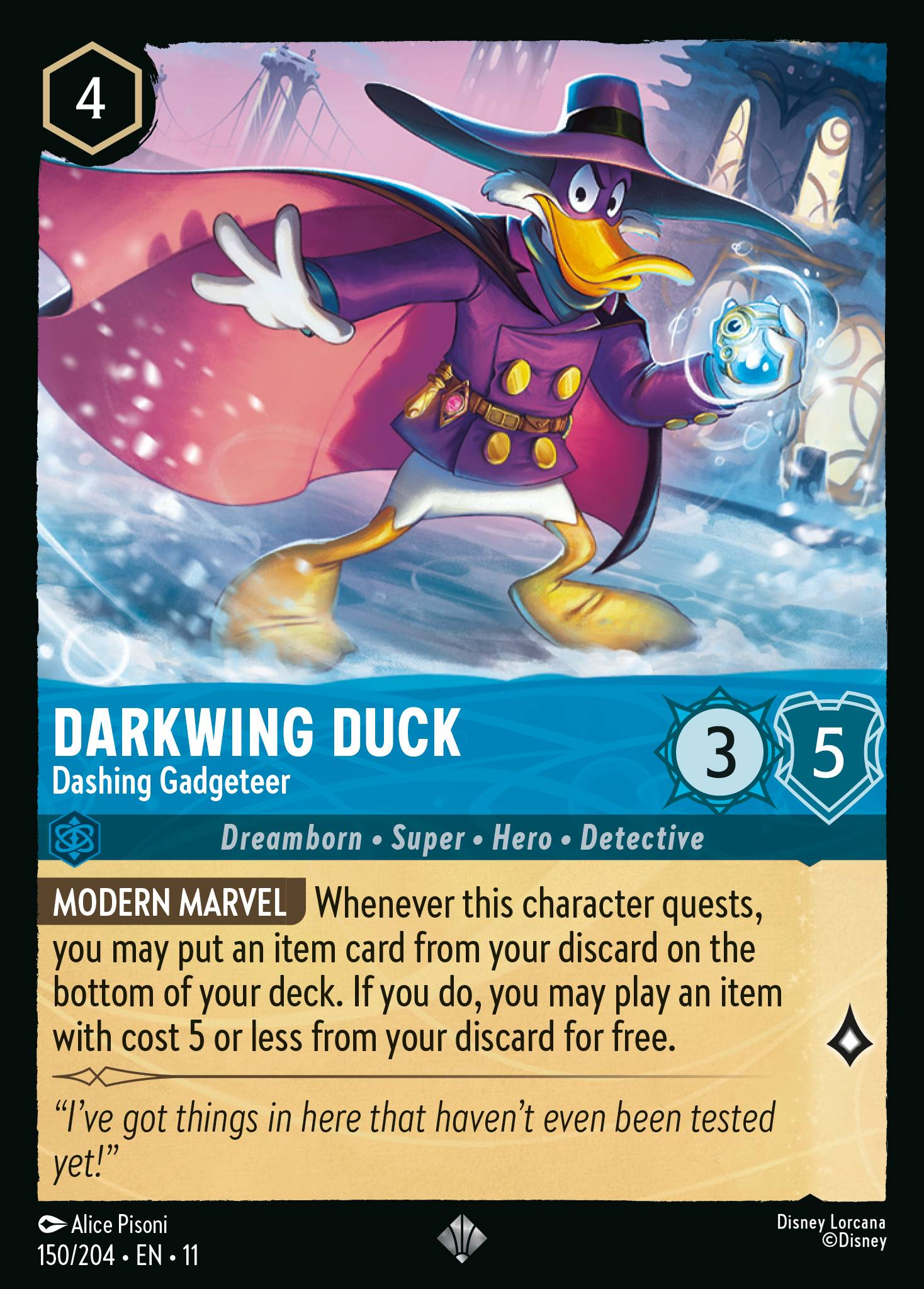 Darkwing Duck - Dashing Gadgeteer (150/204 - Winterspell)  Super Rare