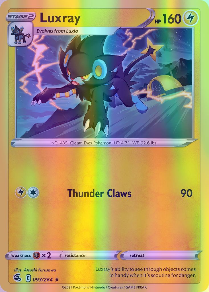 Luxray - 093/264 (SWSH08) Rare - Near Mint Reverse Holofoil