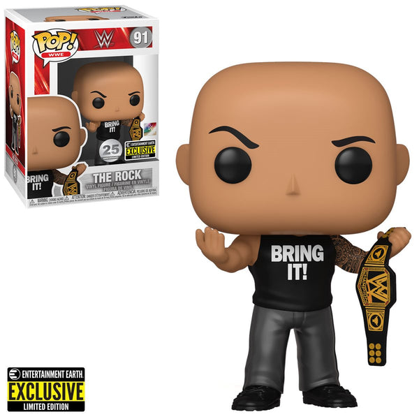 POP Figure: WWE #0091 - The Rock with Championship Belt (EE)