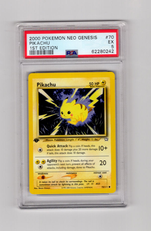 Pikachu - 070/111 (N1) Common - 1st Edition Heavy Play (Graded - PSA 5)