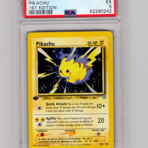 Pikachu - 070/111 (N1) Common - 1st Edition Heavy Play (Graded - PSA 5