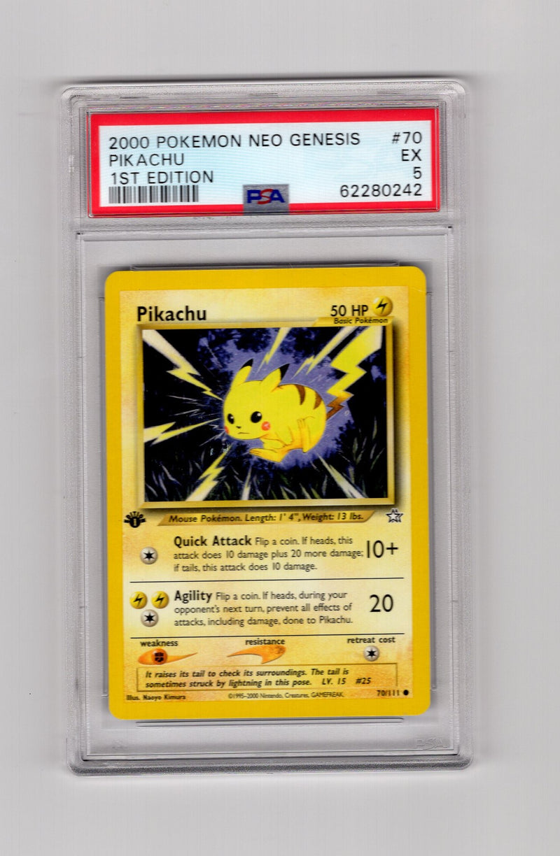 Pikachu - 070/111 (N1) Common - 1st Edition Heavy Play (Graded - PSA 5)