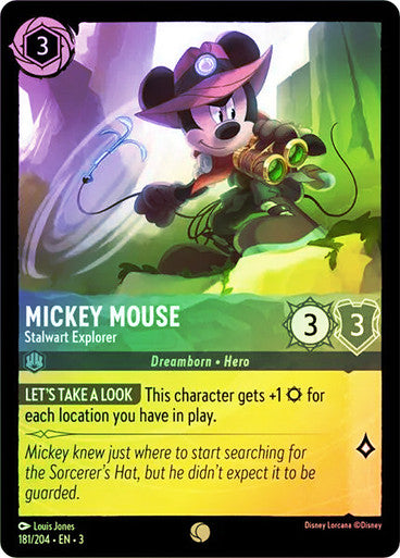 Mickey Mouse - Stalwart Explorer (Into the Inklands 181/204) Common - Near Mint Cold Foil