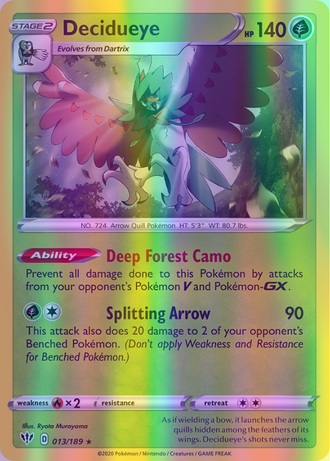 Decidueye - 013/189 (SWSH03) Holo Rare - Near Mint Reverse Holofoil