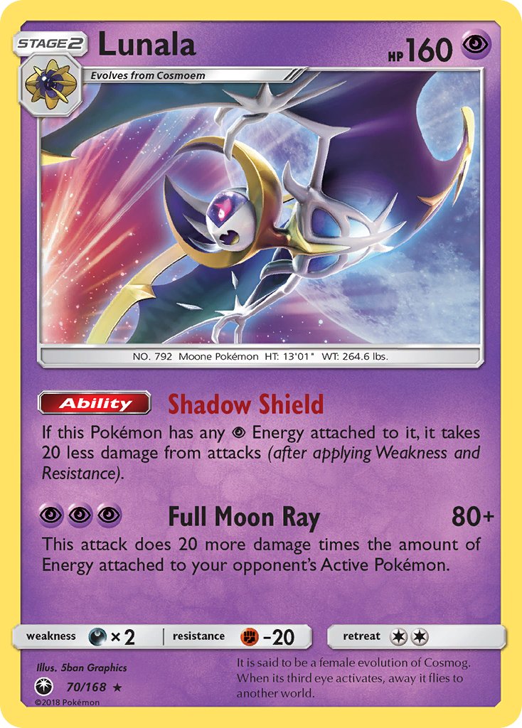 Lunala - 070/168 (CES) Holo Rare - Near Mint Holofoil