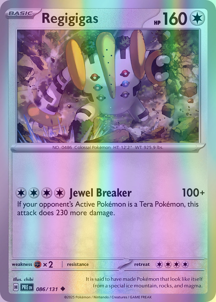 Regigigas - 086/131 (PRE) Uncommon - Near Mint Reverse Holofoil