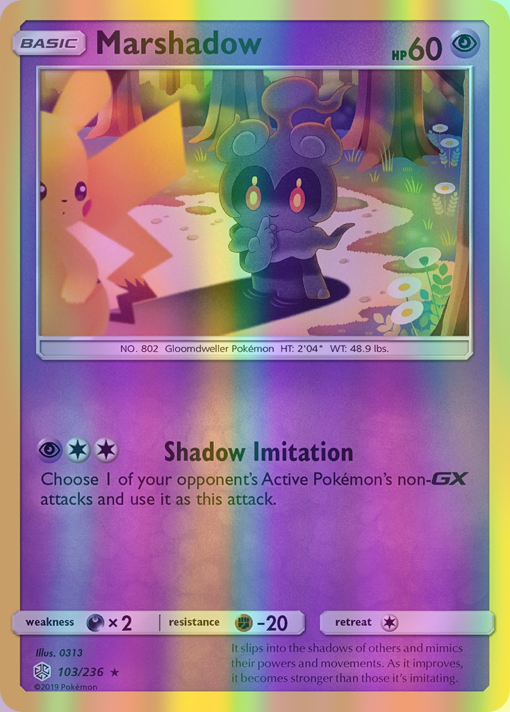 Marshadow - 103/236 (CEC) Rare - Near Mint Reverse Holofoil