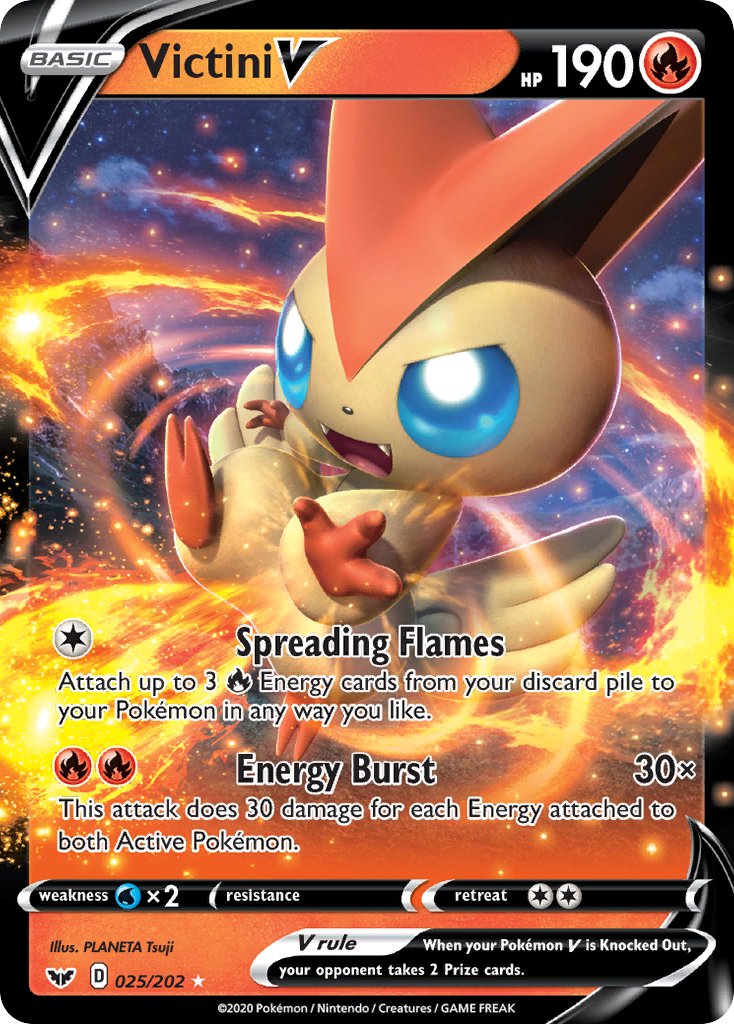 Victini V - 025/202 (SWSH01) Ultra Rare - Near Mint Holofoil